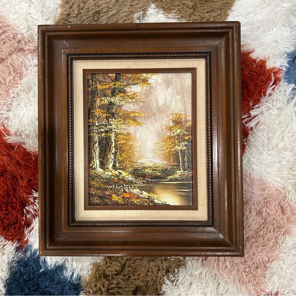 Framed Original Autumn Landscape Oil Painting Robert Schiller Unnamed - Picture 2 of 7